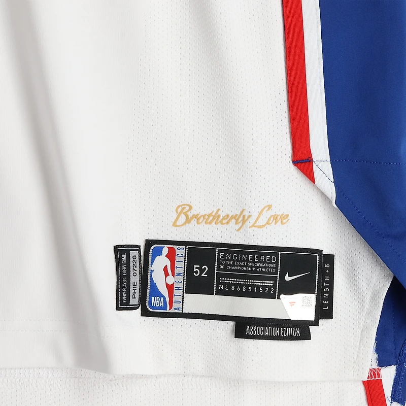 Maillot Nike blanc n° 30 porté par Adem Bona des Philadelphia 76ers lors de la saison NBA 2025-2026 - Taille 52+6