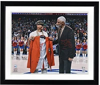 Allen Iverson & Julius Erving Philadelphia 76ers Autographed 16" x 20" HOF Jacket Presentation Photograph