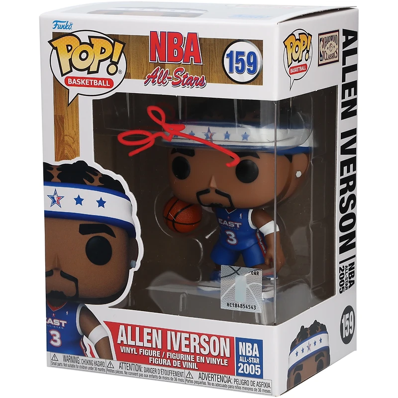 Figurine Funko POP! autographiée d'Allen Iverson, Philadelphia 76ers, NBA All-Star Game 2005, n° 159
