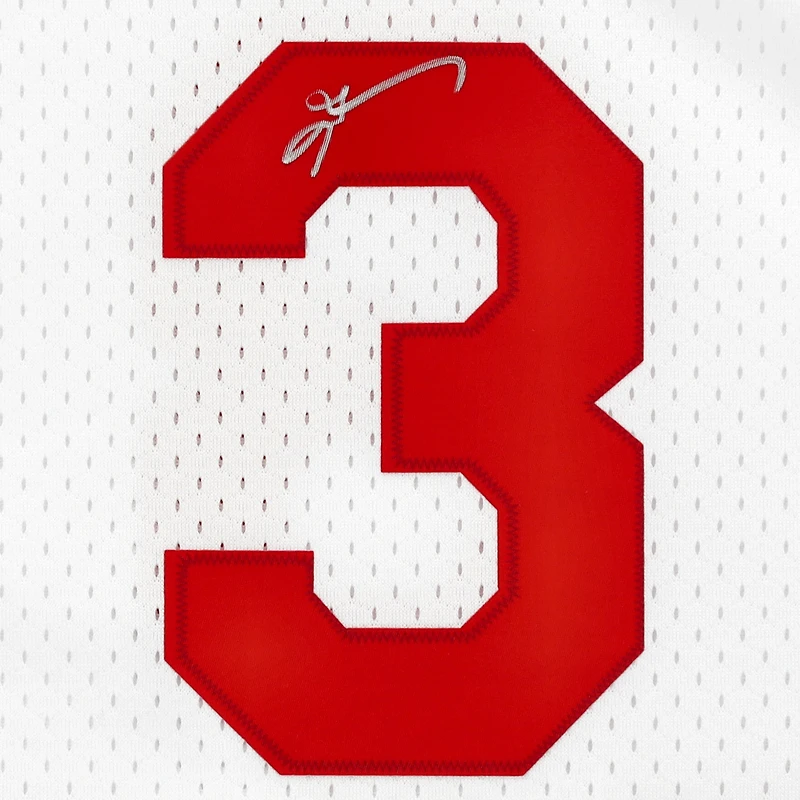 Maillot Swingman rouge et blanc autographié par Allen Iverson des Philadelphia 76ers Mitchell & Ness 2003-04