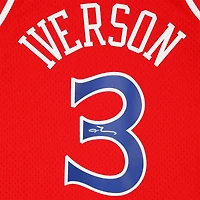 Allen Iverson Philadelphia 76ers Autographed Red Mitchell & Ness 1996-97 Swingman Jersey