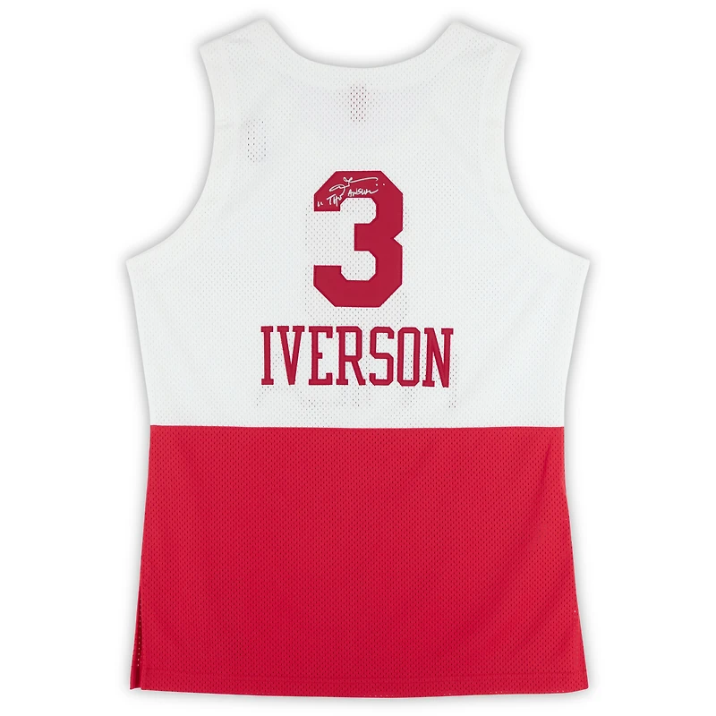 Allen Iverson Philadelphia 76ers Autographed White/Red Mitchell & Ness 2003-04 Authentic Jersey with "The Answer" Inscription