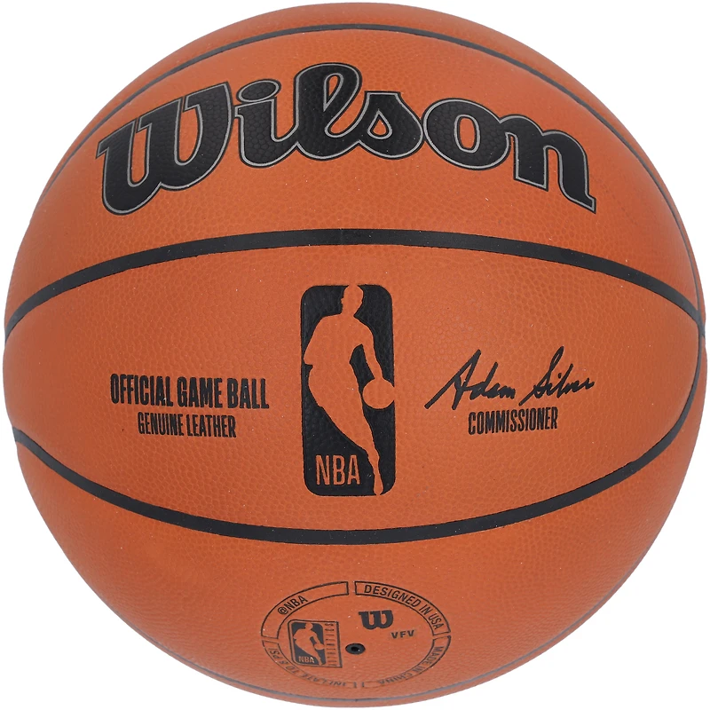 Ballon de basket officiel Wilson dédicacé par Allen Iverson des Philadelphia 76ers avec l'inscription « The Answer »