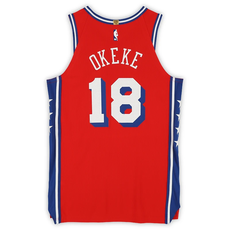 Chuma Okeke Philadelphia 76ers Player-Issued #18 Red Nike Jersey from the 2024-25 NBA Season - Size 50+4