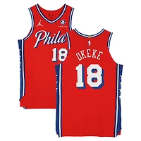 Chuma Okeke Philadelphia 76ers Player-Issued #18 Red Nike Jersey from the 2024-25 NBA Season - Size 50+4