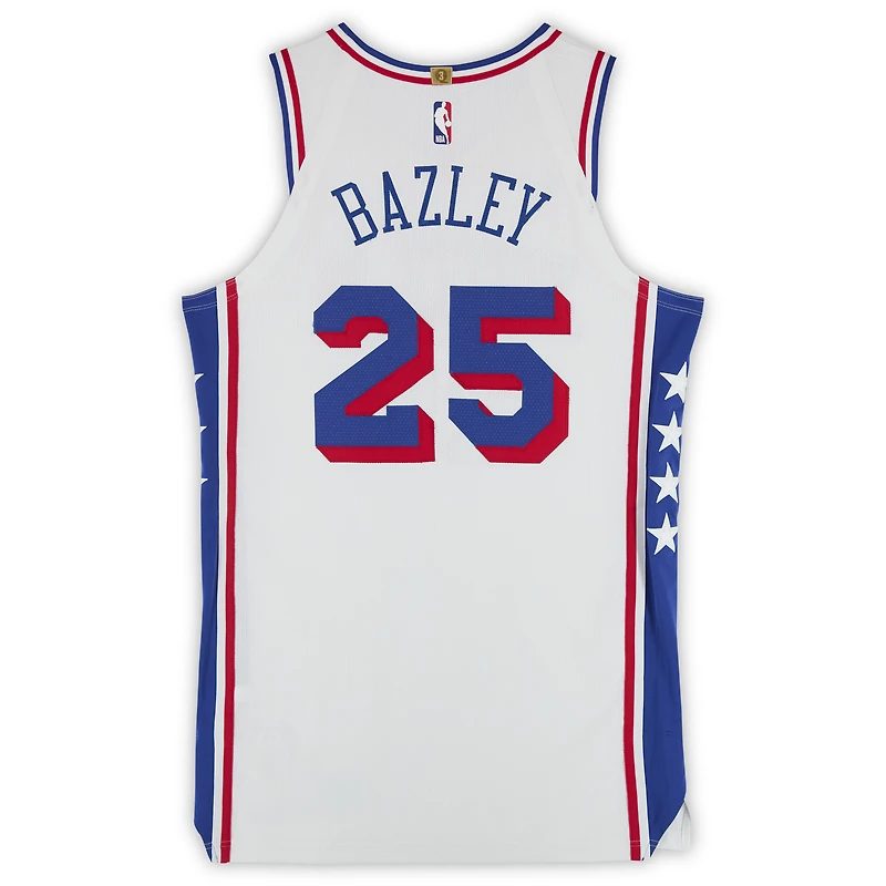 Darius Bazley Philadelphia 76ers Player-Issued #25 White Nike Jersey from the 2023-24 NBA Season - Size 48+4