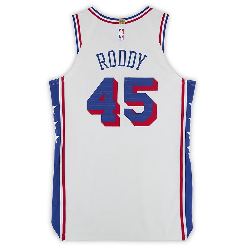David Roddy Philadelphia 76ers Player-Issued #45 White Nike Jersey from the 2024-25 NBA Season - Size 50+4
