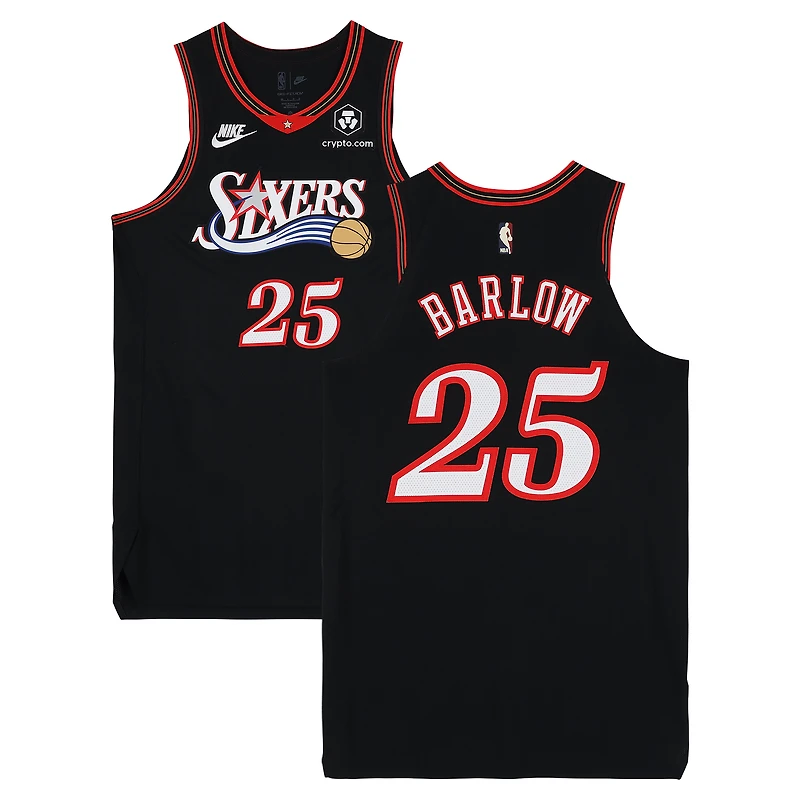 Dominick Barlow Philadelphia 76ers Game-Used #25 Black Hardwood Classic Jersey vs. Boston Celtics on April 26, 2026 - Size 48+4
