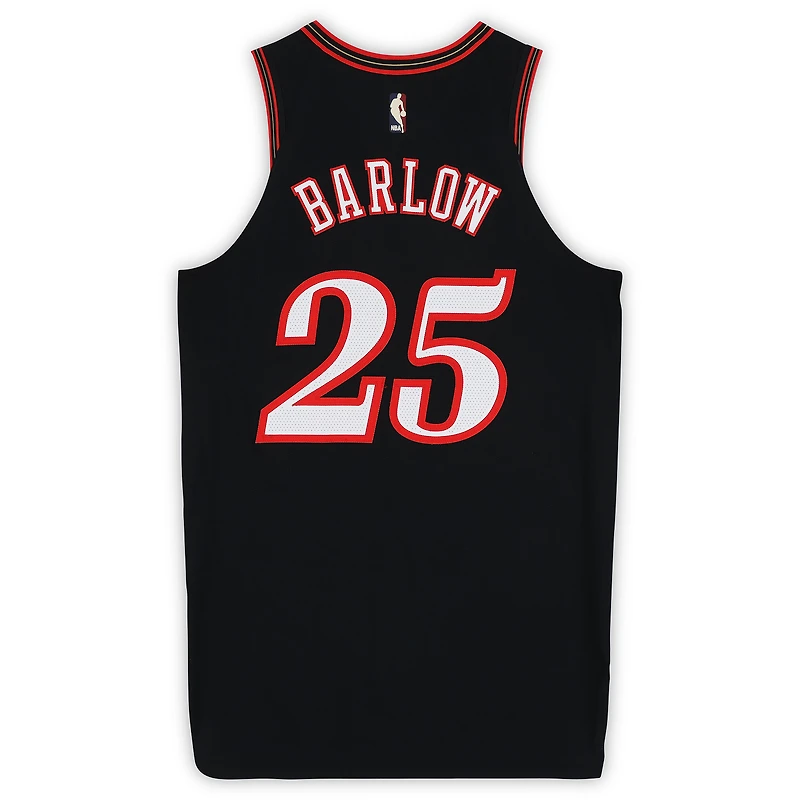 Dominick Barlow Philadelphia 76ers Game-Used #25 Black Hardwood Classic Jersey vs. Milwaukee Bucks on April 12, 2026 - Size 48+4