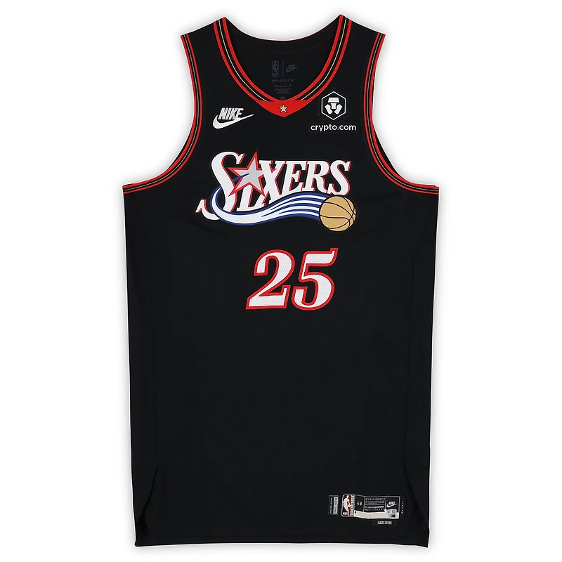 Dominick Barlow Philadelphia 76ers Game-Used #25 Black Hardwood Classic Jersey vs. Milwaukee Bucks on April 12, 2026 - Size 48+4