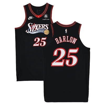 Dominick Barlow Philadelphia 76ers Game-Used #25 Black Hardwood Classic Jersey vs. Milwaukee Bucks on April 12, 2026 - Size 48+4