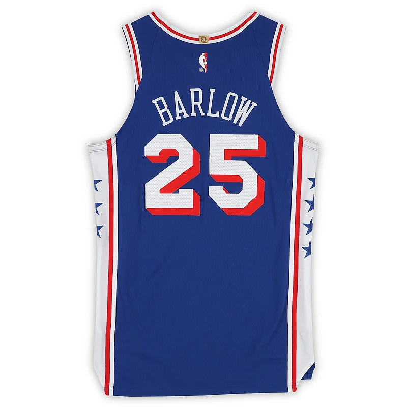 Maillot Nike royal n° 25 porté par Dominick Barlow (Philadelphia 76ers) lors du match contre les New York Knicks le 4 mai 2026 - Taille 48+4