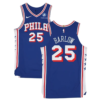 Maillot Nike royal n° 25 porté par Dominick Barlow (Philadelphia 76ers) lors du match contre les New York Knicks le 4 mai 2026 - Taille 48+4