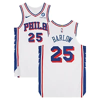 Maillot blanc Nike porté par Dominick Barlow (Philadelphia 76ers) lors du match n° 25 contre les New York Knicks le 8 mai 2026 - Taille 48+4