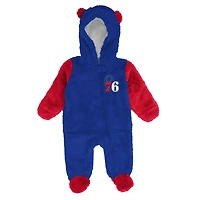 Grenouillère polaire à capuche et fermeture éclair pour nourrissons nouveau-nés Royal Philadelphia 76ers Stay Napping