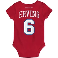Body Mitchell & Ness Julius Erving rouge Philadelphia 76ers Hardwood Classics nom et numéro pour bébé