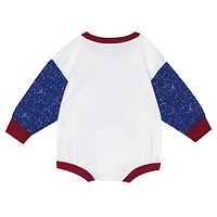 Infant Mitchell & Ness White Philadelphia 76ers Hardwood Classics Posterboard Oversize Long Sleeve Bodysuit