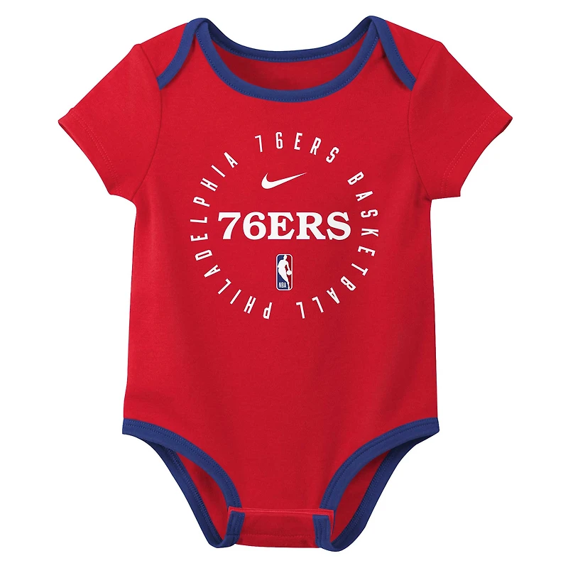 Lot de trois bodies pour bébé Nike Philadelphia 76ers