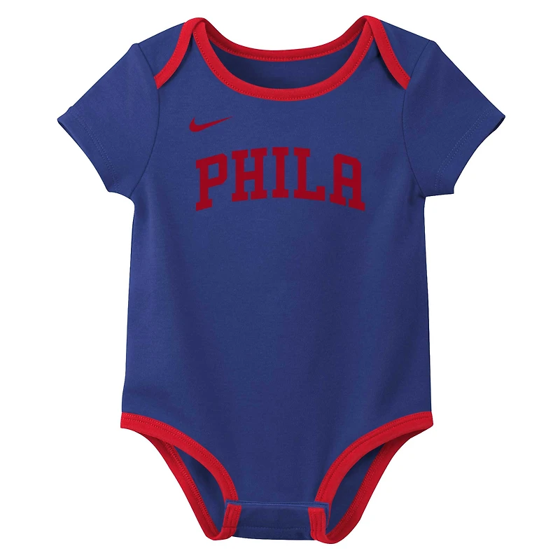 Lot de trois bodies pour bébé Nike Philadelphia 76ers