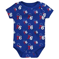 Lot de deux bodys Double Up Philadelphia 76ers pour bébé Royal/Gris