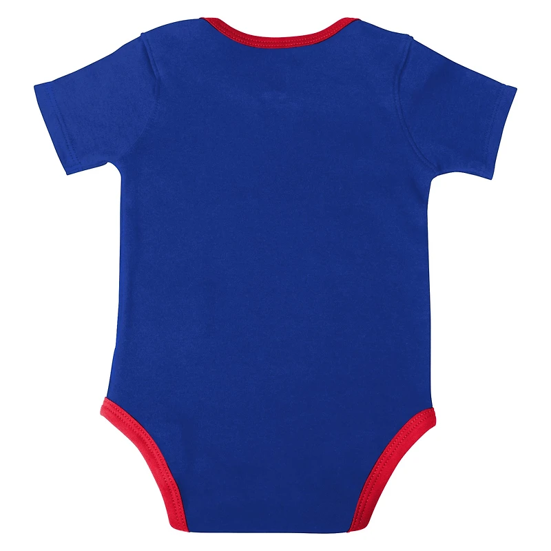 Ensemble body, t-shirt à capuche et short pour bébé, royal/rouge/gris, Philadelphia 76ers Bank Shot
