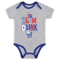 Ensemble 3 pièces pour bébé Royal/Rouge/Gris Philadelphia 76ers Slam Dunk