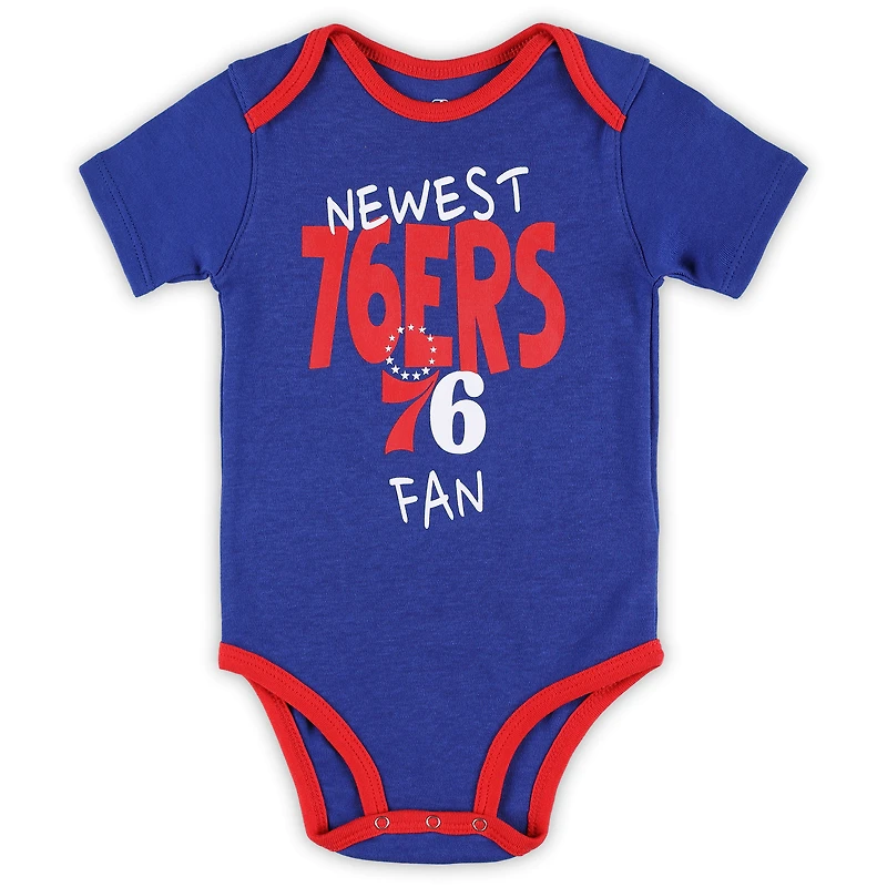 Ensemble 3 pièces pour bébé Royal/Rouge/Gris Philadelphia 76ers Slam Dunk