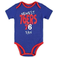 Ensemble 3 pièces pour bébé Royal/Rouge/Gris Philadelphia 76ers Slam Dunk