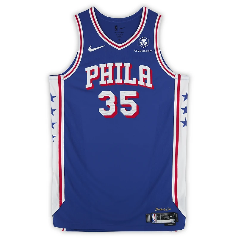 Maillot Nike royal n° 35 porté par Isaiah Mobley (Philadelphia 76ers) lors de la saison NBA 2024-2025 - Taille 52+6