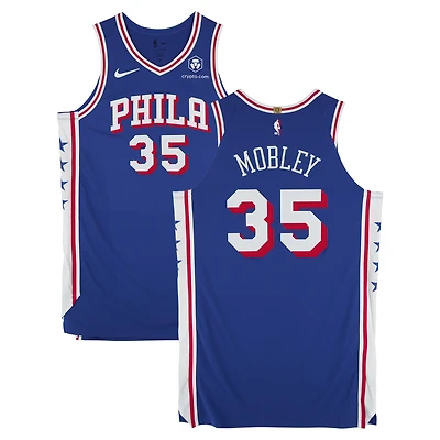 Maillot Nike royal n° 35 porté par Isaiah Mobley (Philadelphia 76ers) lors de la saison NBA 2024-2025 - Taille 52+6
