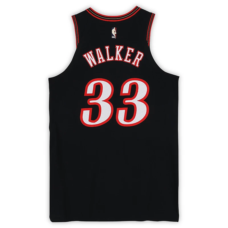 Jabari Walker Philadelphia 76ers Game-Used #33 Black Hardwood Classic Jersey vs. Oklahoma City Thunder on March 23, 2026 - Size 48+4