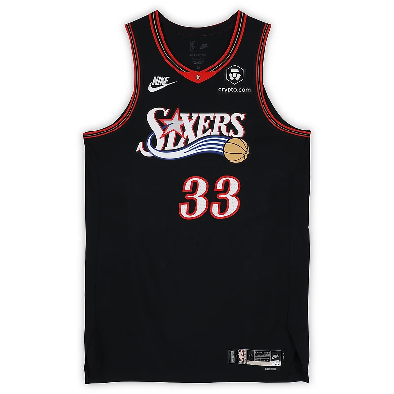 Jabari Walker Philadelphia 76ers Game-Used #33 Black Hardwood Classic Jersey vs. Oklahoma City Thunder on March 23, 2026 - Size 48+4