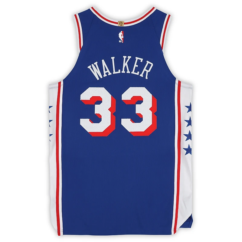 Maillot Nike royal n° 33 porté par Jabari Walker (Philadelphia 76ers) lors du match contre les New York Knicks le 4 mai 2026 - Taille 48+4