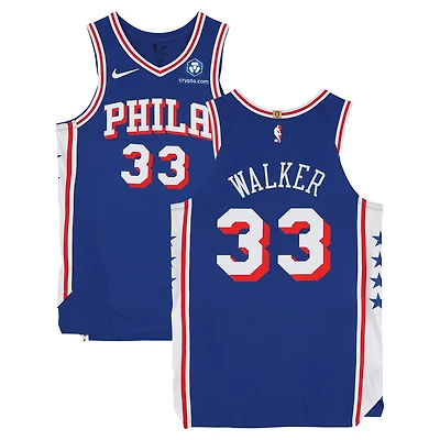 Maillot Nike royal n° 33 porté par Jabari Walker (Philadelphia 76ers) lors du match contre les New York Knicks le 4 mai 2026 - Taille 48+4