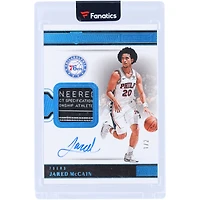 Carte de recrue autographiée Jared McCain, Philadelphia 76ers, 2024-25, Panini Eminence Game Used, étiquette de blanchisserie relic #LTA-JMC #1/2