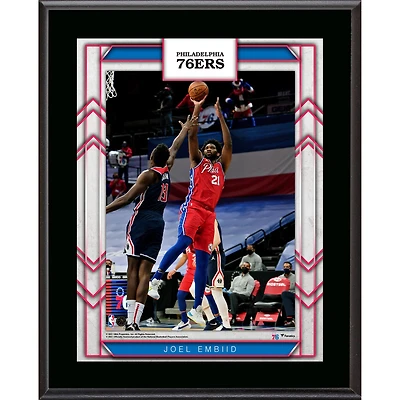 Plaque de joueur sublimée de 10,5" x 13" des Philadelphia 76ers de Joel Embiid
