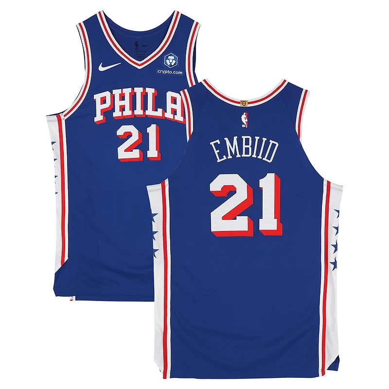 Joel Embiid Philadelphia 76ers Game-Used #21 Royal Jersey Worn During the Fourth Quarter of the Game vs. Indiana Pacers on January 19, 2026 - Size 52+4