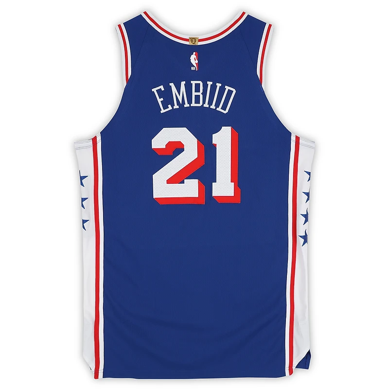 Joel Embiid Philadelphia 76ers Game-Used #21 Royal Jersey Worn During the Fourth Quarter of the Game vs. Indiana Pacers on January 19, 2026 - Size 52+4