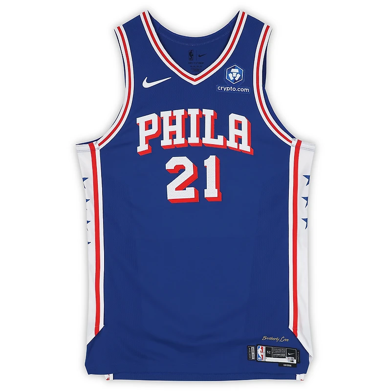 Joel Embiid Philadelphia 76ers Game-Used #21 Royal Jersey Worn During the Fourth Quarter of the Game vs. Indiana Pacers on January 19, 2026 - Size 52+4