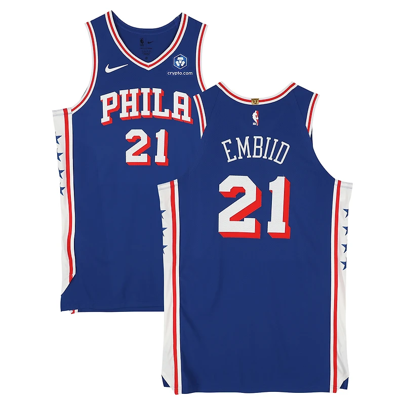 Joel Embiid Philadelphia 76ers Game-Used #21 Royal Nike Jersey vs. New York Knicks on January 3, 2026 - Size 52+6