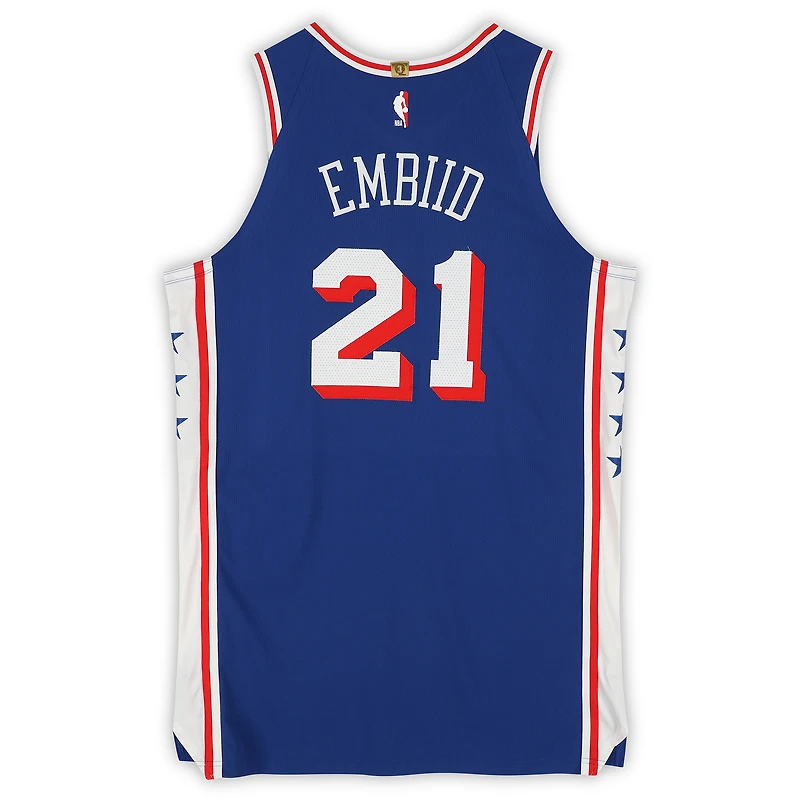 Joel Embiid Philadelphia 76ers Game-Used #21 Royal Nike Jersey vs. New York Knicks on January 3, 2026 - Size 52+6