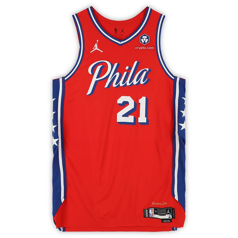 Joel Embiid Philadelphia 76ers Player-Issued #21 Red Jordan Brand Jersey from the 2024-25 NBA Season - Size 52+6