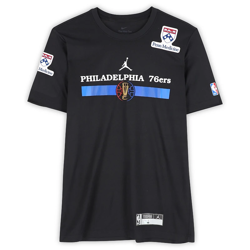 Joel Embiid Philadelphia 76ers Player-Worn Black NBA Cup Long Sleeve T-Shirt from the 2024-25 NBA Season - Size 2XLT