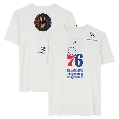 T-shirt blanc Jordan Brand porté par Joel Embiid (Philadelphia 76ers) lors de la saison NBA 2025-2026 - Taille 2XLT