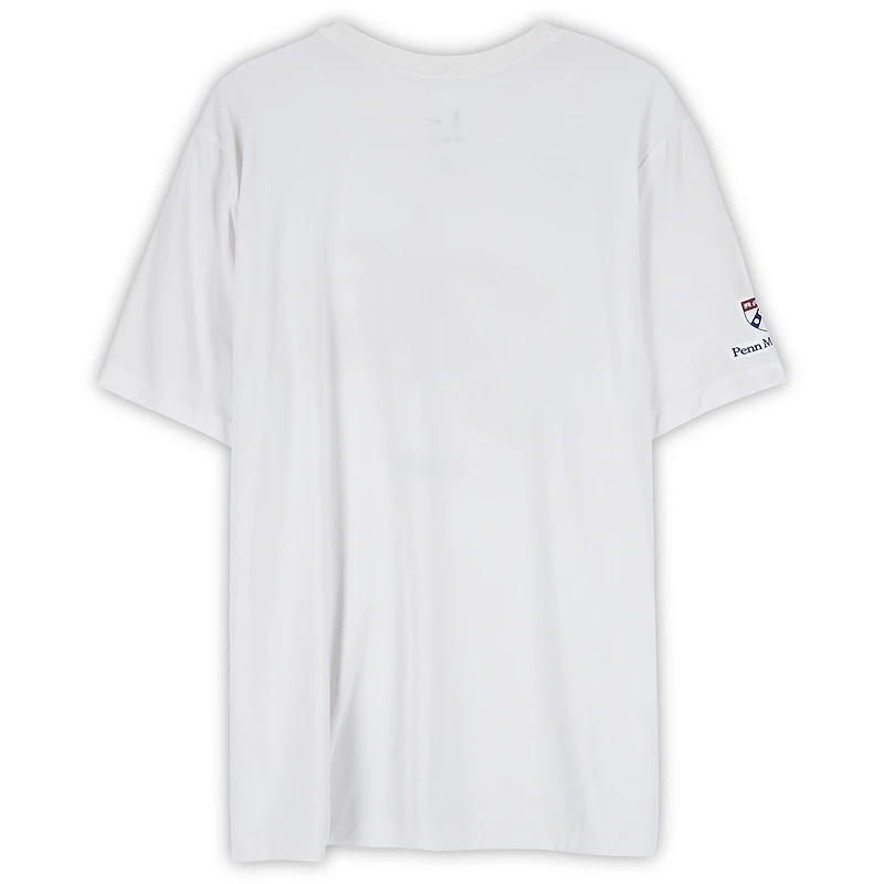 Maillot blanc à manches courtes Nike porté par Joel Embiid (Philadelphia 76ers) lors des playoffs NBA 2026 - Taille 2XLT