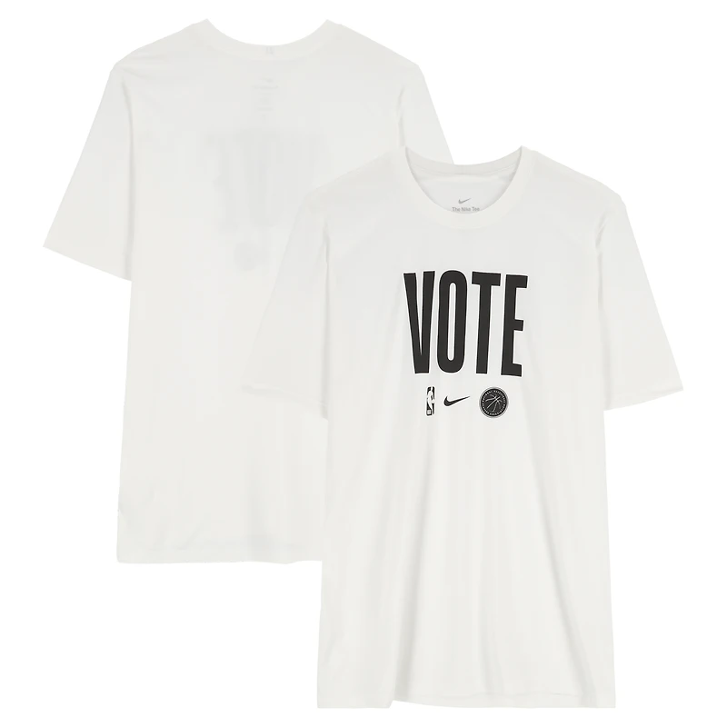 Joel Embiid Philadelphia 76ers Player-Worn White Nike "Vote" T-Shirt from the 2025-26 NBA Season