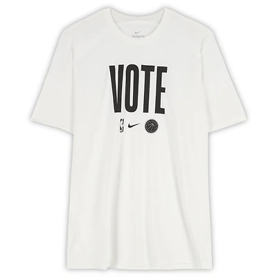 Maillot à manches courtes blanc « Vote » porté par le joueur des Philadelphia 76ers de Joel Embiid pour la saison NBA 2024-25 - Taille XLT