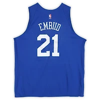 Joel Embiid Philadelphia 76ers Practice-Used #21 Royal/Gray Reversible Jersey from the 2024-25 NBA Season - Size 2XLT