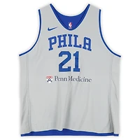 Joel Embiid Philadelphia 76ers Practice-Used #21 Royal/Gray Reversible Jersey from the 2024-25 NBA Season - Size 2XLT