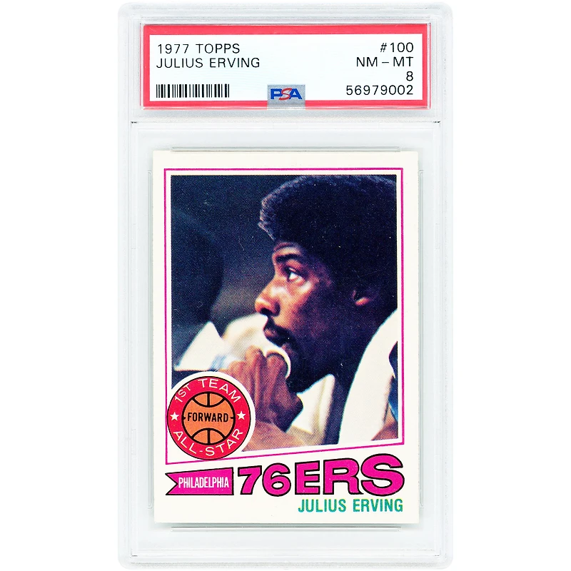 Julius Erving Philadelphia 76ers 1977-78 Topps #100 PSA Authenticated 8 Card